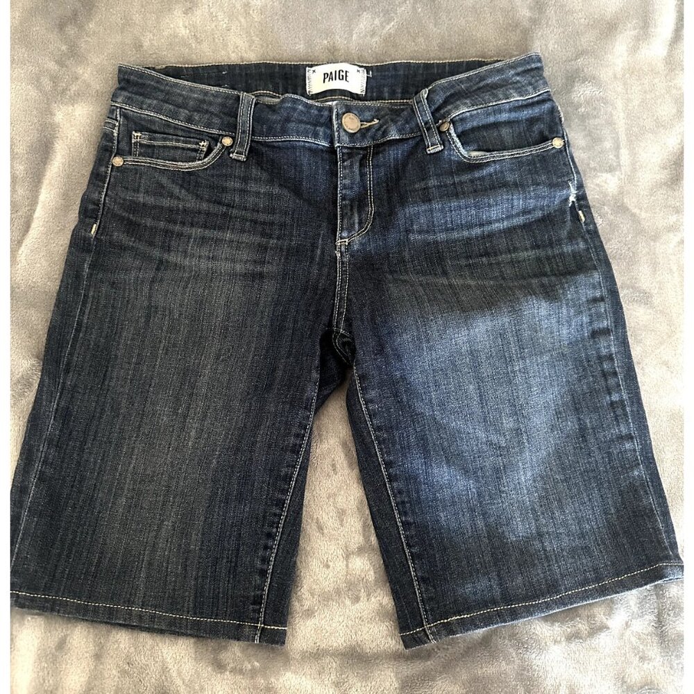 Paige Shorts Womens Size 28 Blue Denim Bermuda Casual Boho Festival